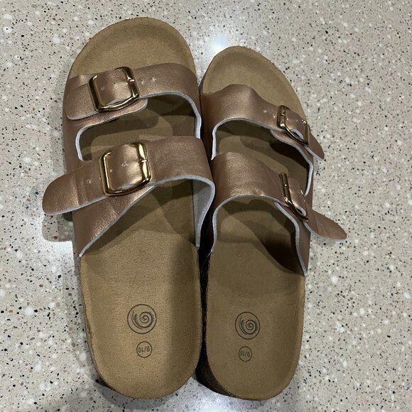 Women's Cork Footbed Slide Sandals Arch Support Summer Outdoor Sandals - Picture 3 of 9